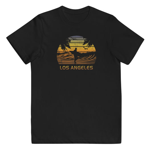 Retro Los Angeles California Surfing Fan Surfer Beach Sunset Souvenir Youth Jersey T-Shirt