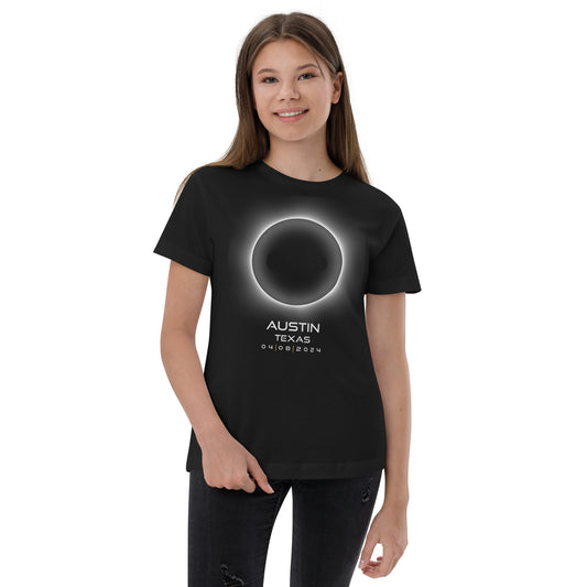 Austin Texas 2024 Eclipse Memento Souvenir April 8th Youth Jersey T-Shirt