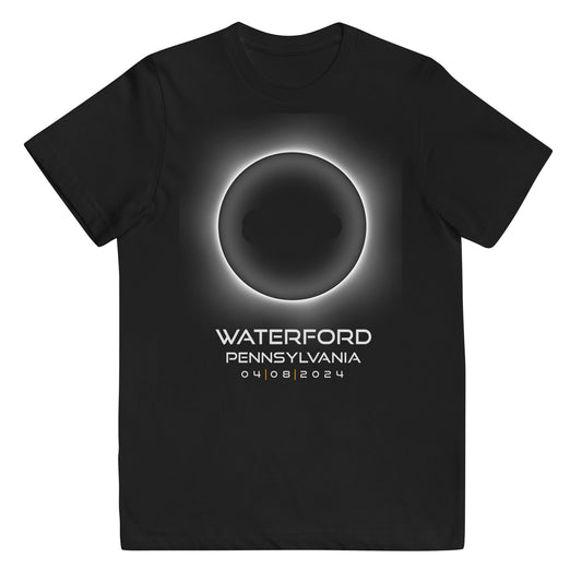 2024 Waterford Pennsylvania Eclipse Souvenir Memento April 8 Solar Youth Jersey T-Shirt