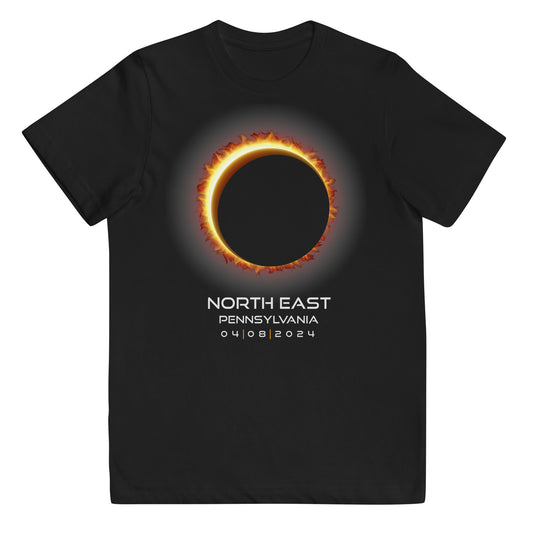 2024 North East Pennsylvania Eclipse Memento Souvenir April 8 Solar Youth Jersey T-Shirt