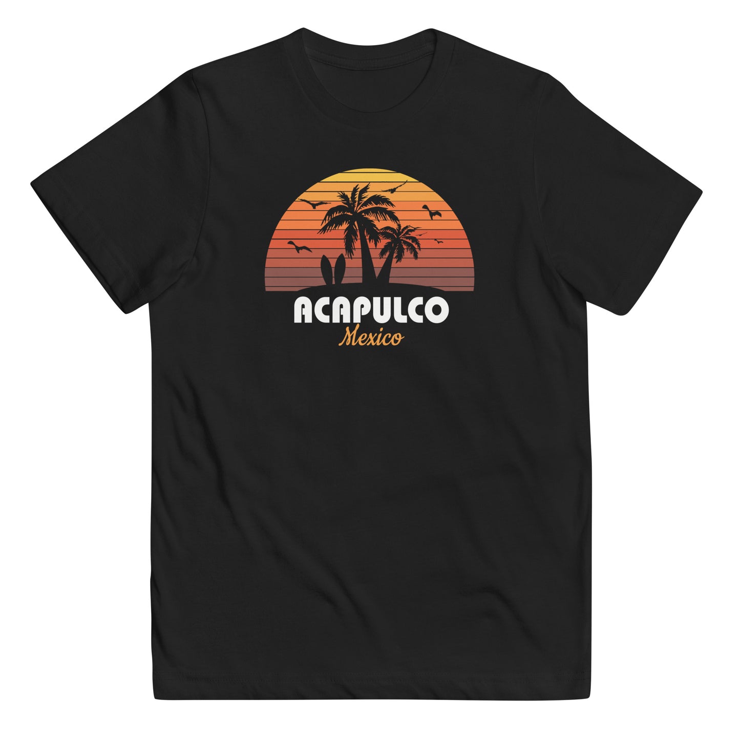 Acapulco Mexico Sunset Retro Beach Souvenir Youth Jersey T-Shirt