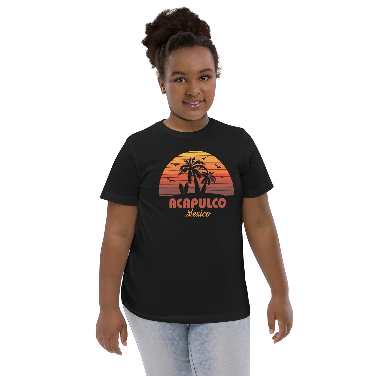 Acapulco Mexico Sunset Retro Souvenir Beach Youth jersey T-Shirt