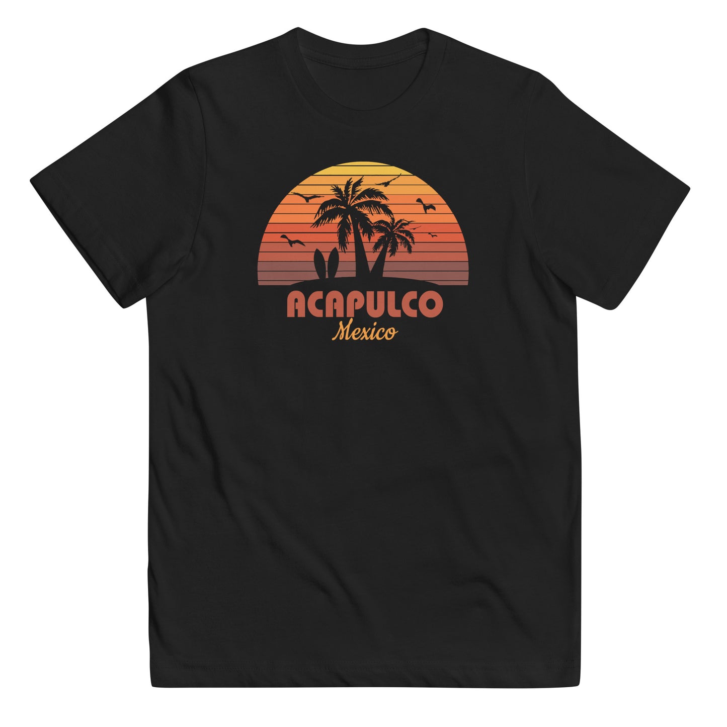 Acapulco Mexico Sunset Retro Souvenir Beach Youth jersey T-Shirt