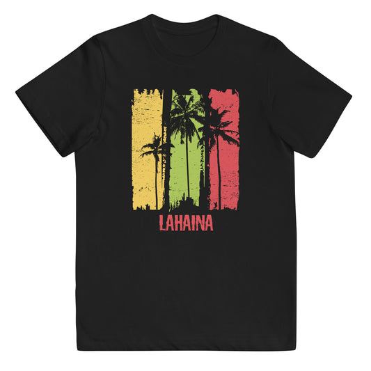 Lahaina Maui Hawaii Artistic Abstract Cool Palm Tree Souvenir Youth Jersey T-Shirt