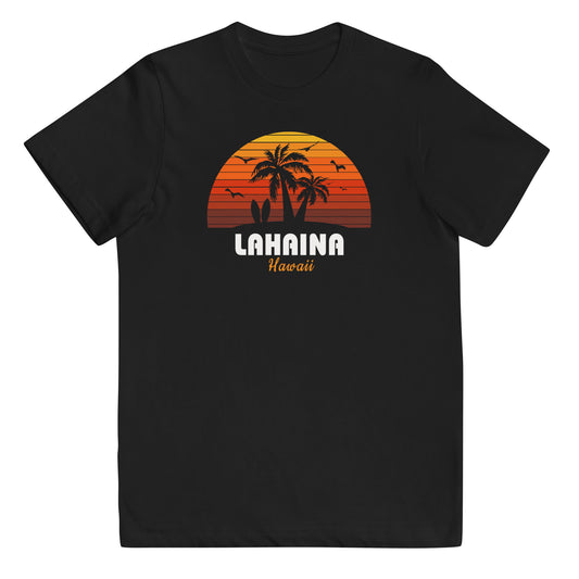 Retro Lahaina Maui Hawaii Sunset Cool Vintage Vacation Souvenir Youth Jersey T-Shirt