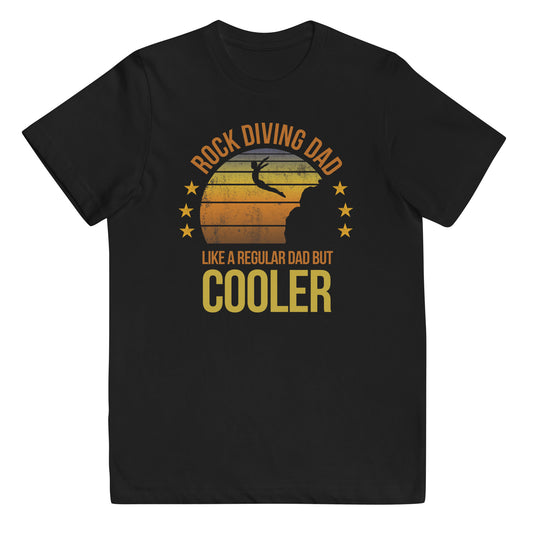 Cool Retro Rock Diving Dad Father Fan Funny Slogan Youth Jersey T-Shirt