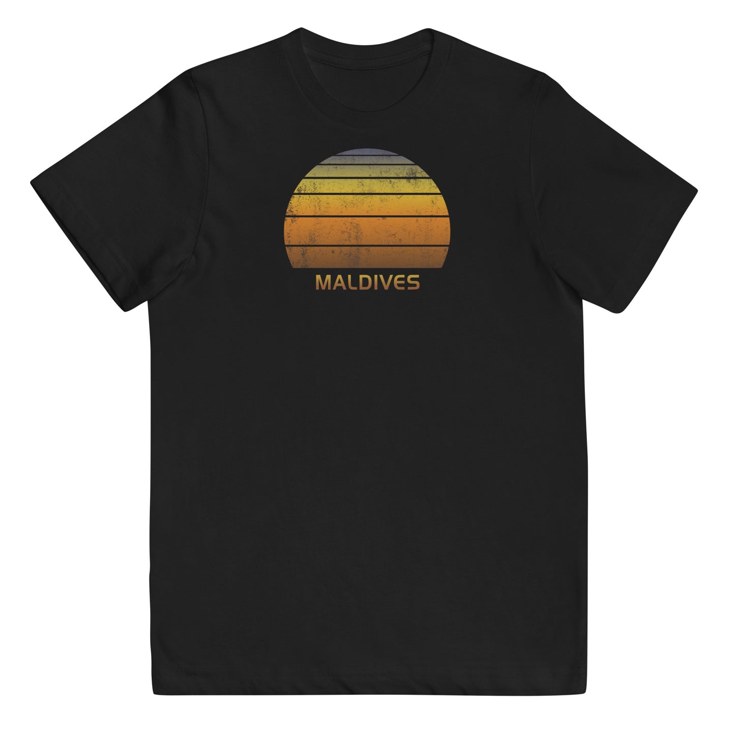 Retro Maldives Vintage Sunset Vacation Souvenir Youth Jersey T-Shirt