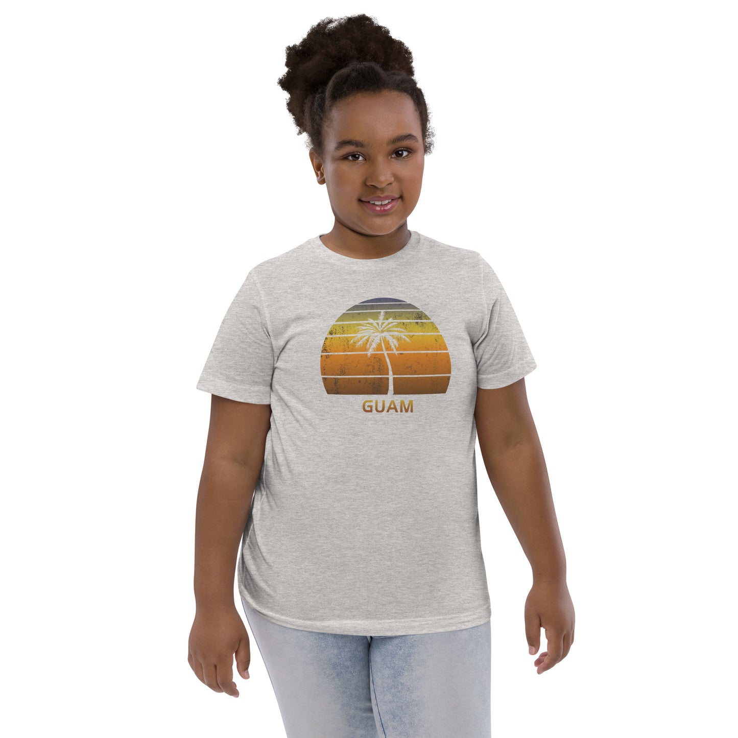 Retro Guam Vintage Sunset Beach Vacation Souvenir Youth Jersey T-Shirt