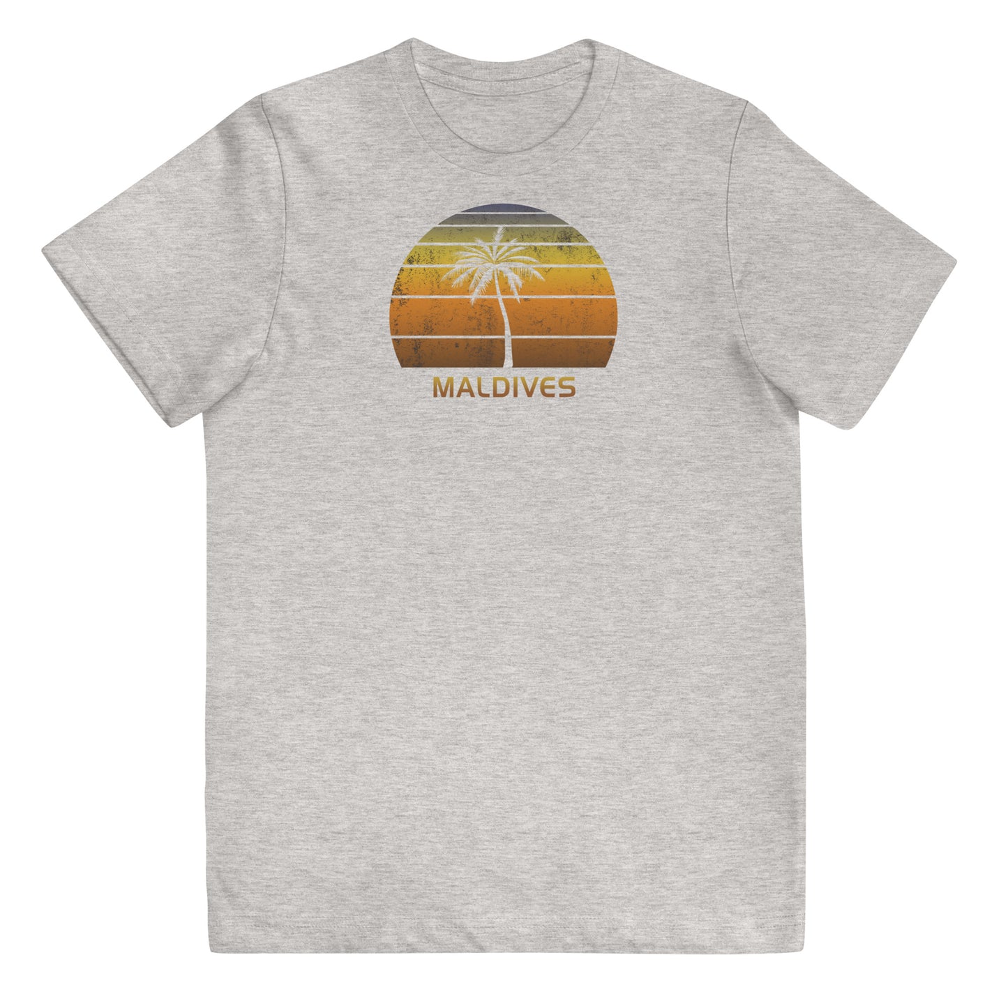 Retro Maldives Vintage Sunset Beach Vacation Souvenir Youth Jersey T-Shirt