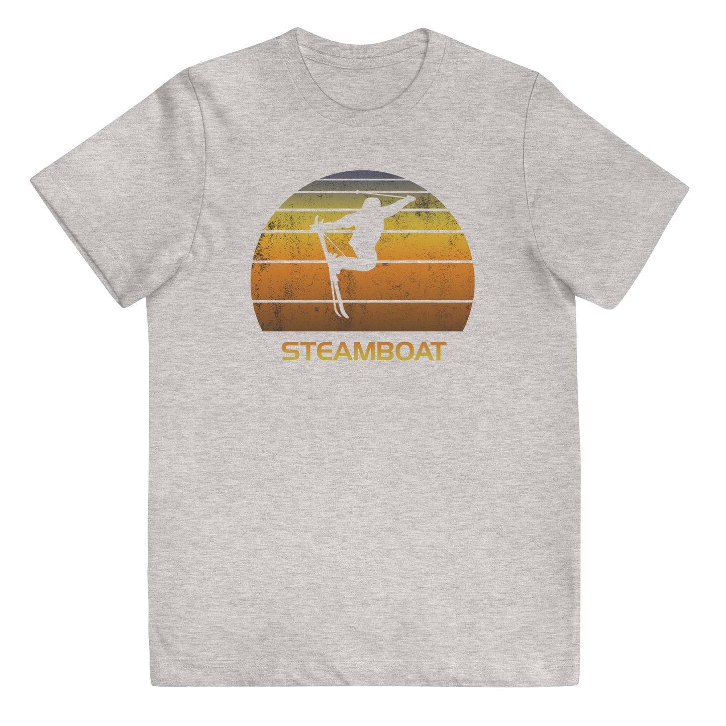 Retro Steamboat Ski Fan Skier Sunset Vintage Youth Jersey T-Shirt