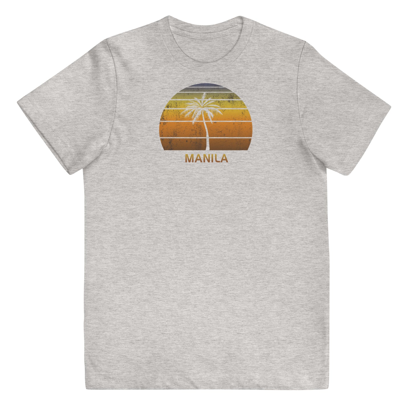 Retro Manila Philippines Vintage Sunset Beach Vacation Souvenir Youth Jersey T-Shirt