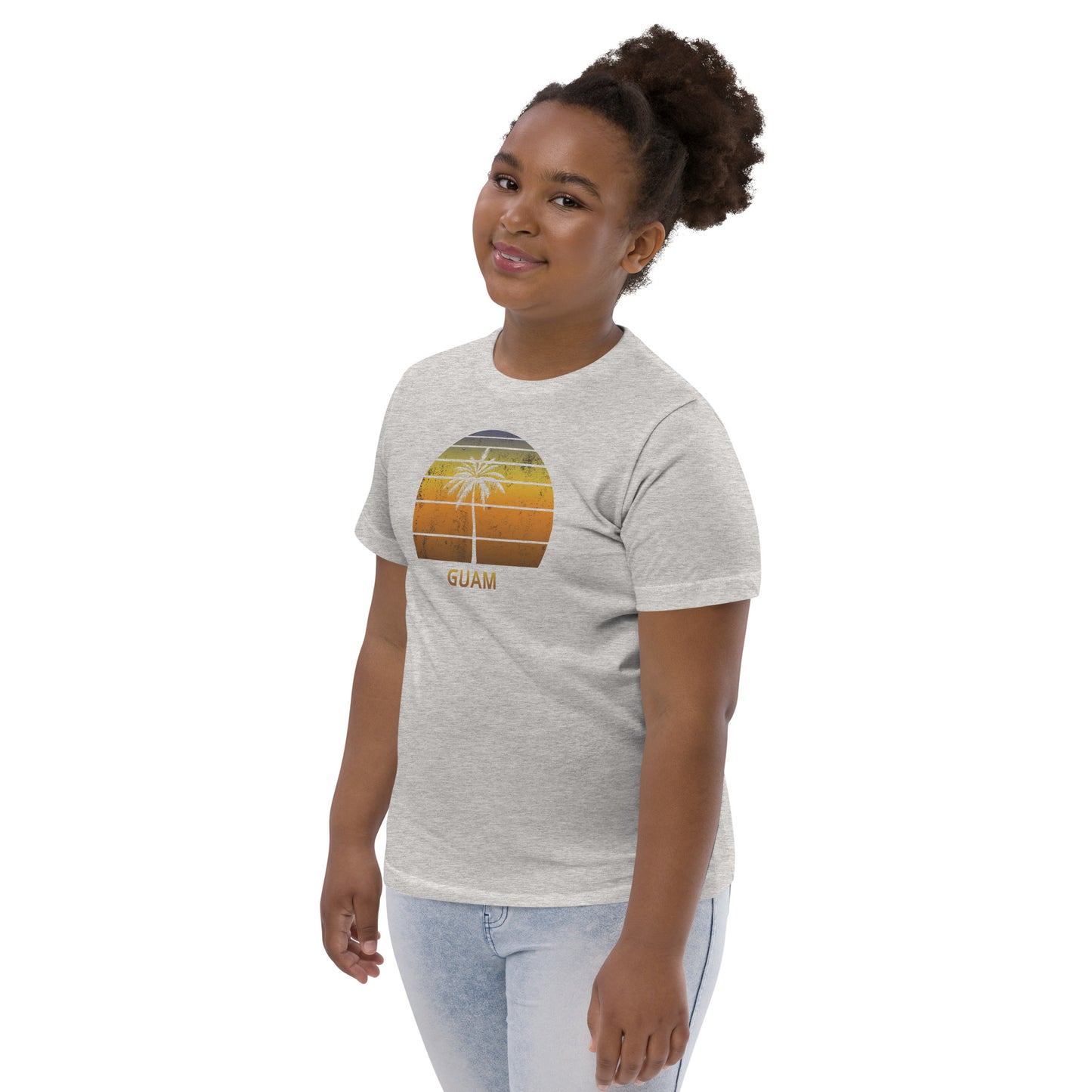 Retro Guam Vintage Sunset Beach Vacation Souvenir Youth Jersey T-Shirt