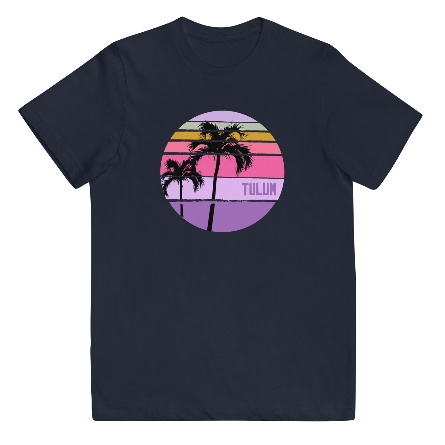 Cool Tulum Mexico Palm Tree Artistic Vacation Souvenir Youth Jersey T-Shirt