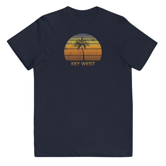 Retro Key West Florida Vintage Sunset Beach Vacation Souvenir Youth Jersey T-Shirt