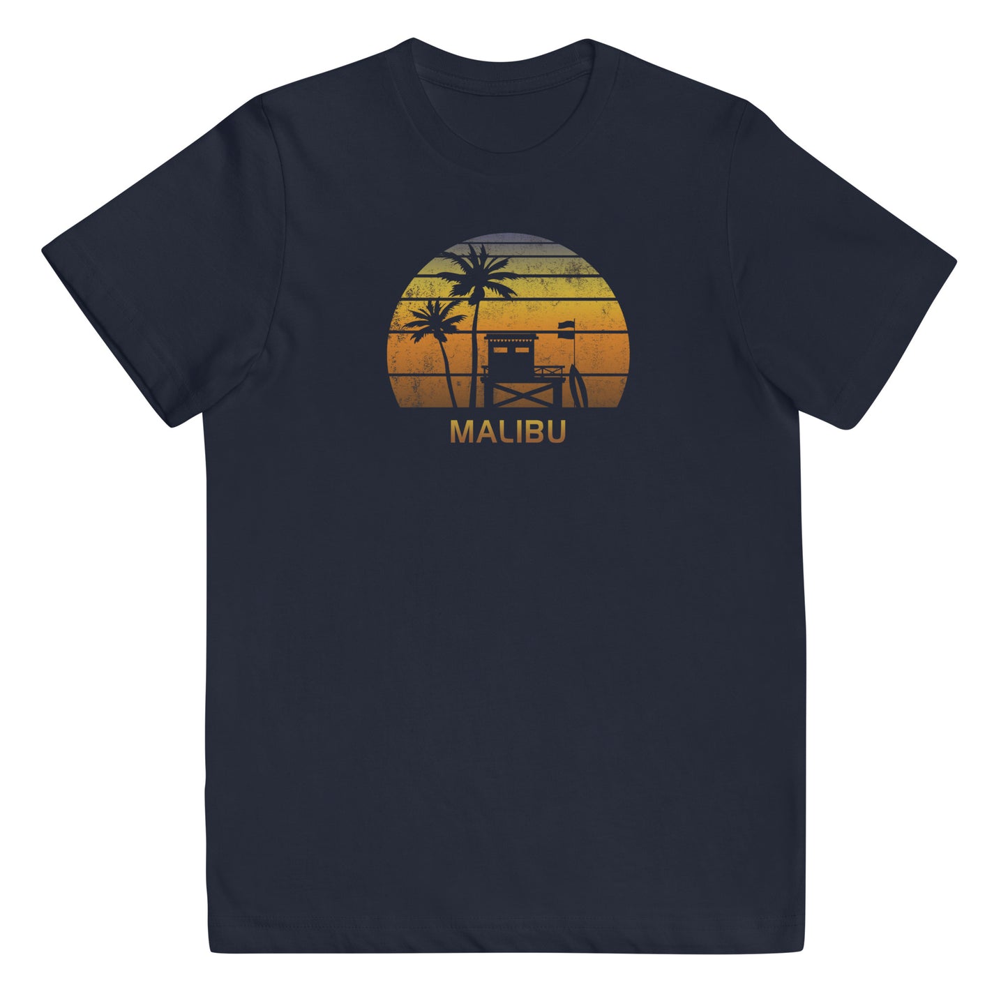 Retro Malibu California Sunset Surfing Vacation Souvenir Youth Jersey T-Shirt