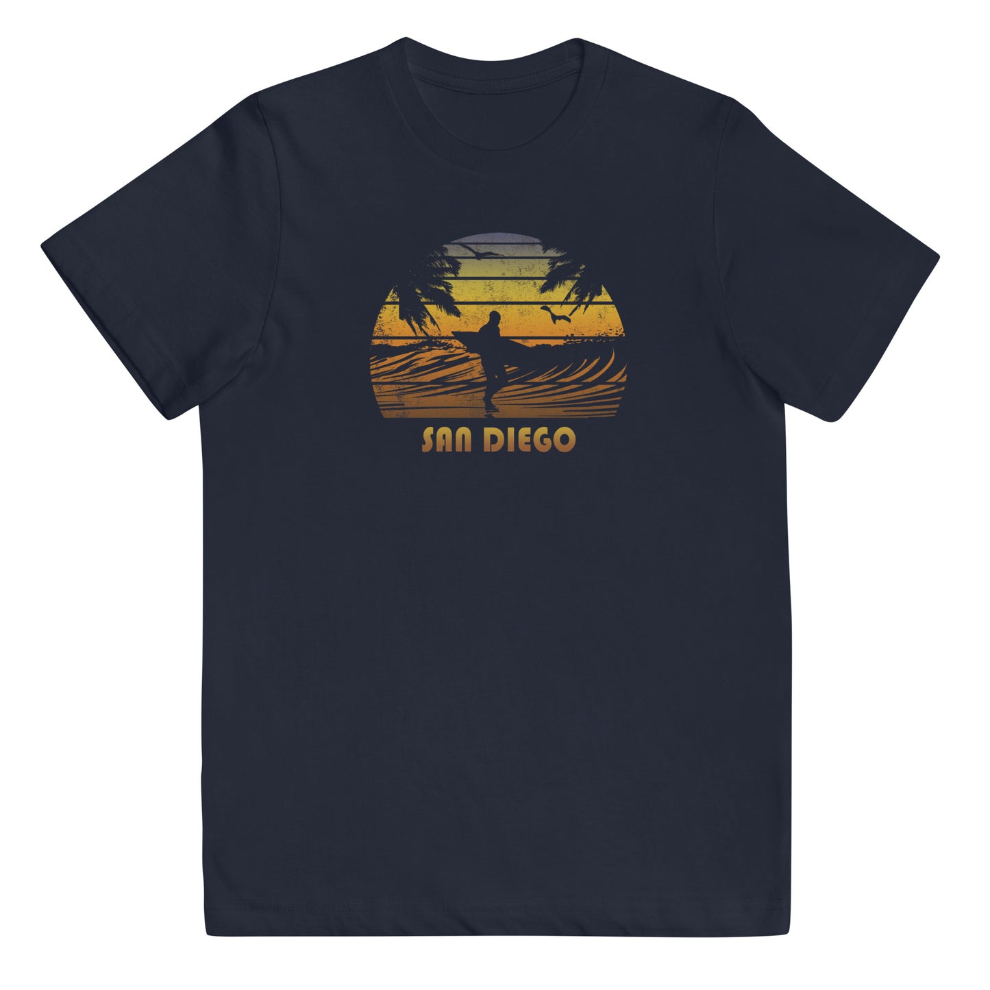 Retro San Diego California Surfing Fan Beach Sunset Souvenir Youth Jersey T-Shirt