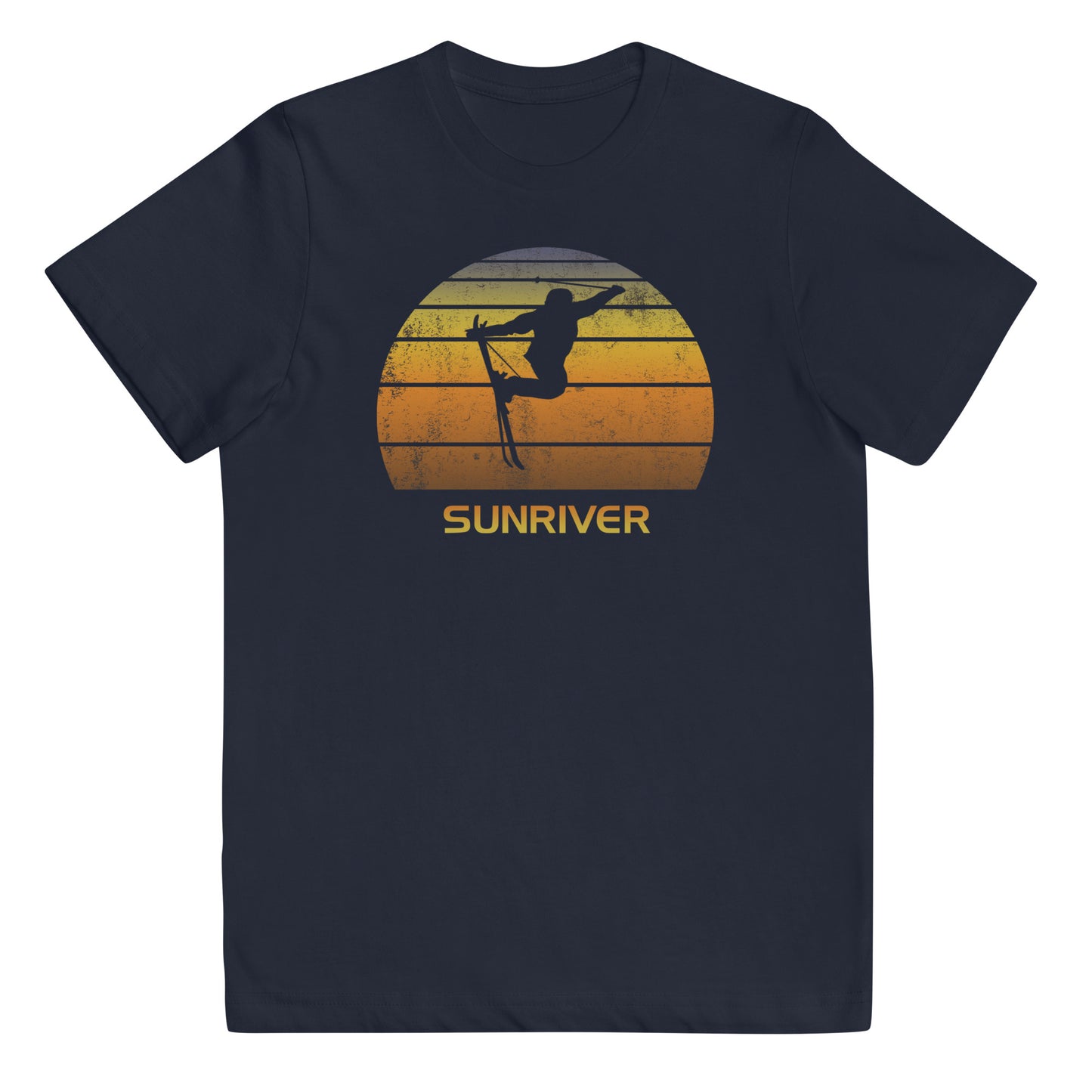 Retro Sunriver Ski Fan Skier  Sunset Vintage Sunrise Youth Jersey T-Shirt