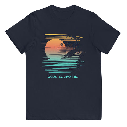 Artistic Baja California Mexico Palm Tree Vacation Souvenir Youth Jersey T-Shirt