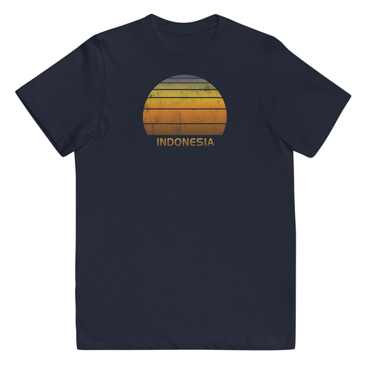 Retro Indonesia Vintage Sunset Vacation Souvenir Youth Jersey T-Shirt