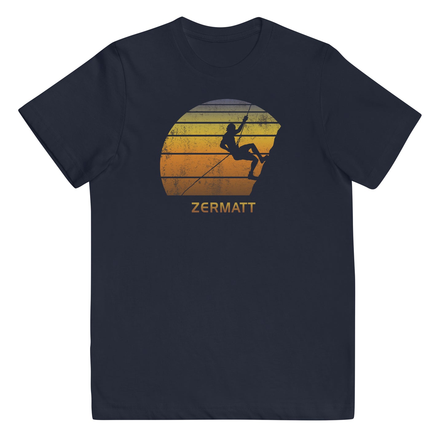 Retro Zermatt Switzerland Rock Climbing Fan Bouldering Climber Youth Jersey T-Shirt