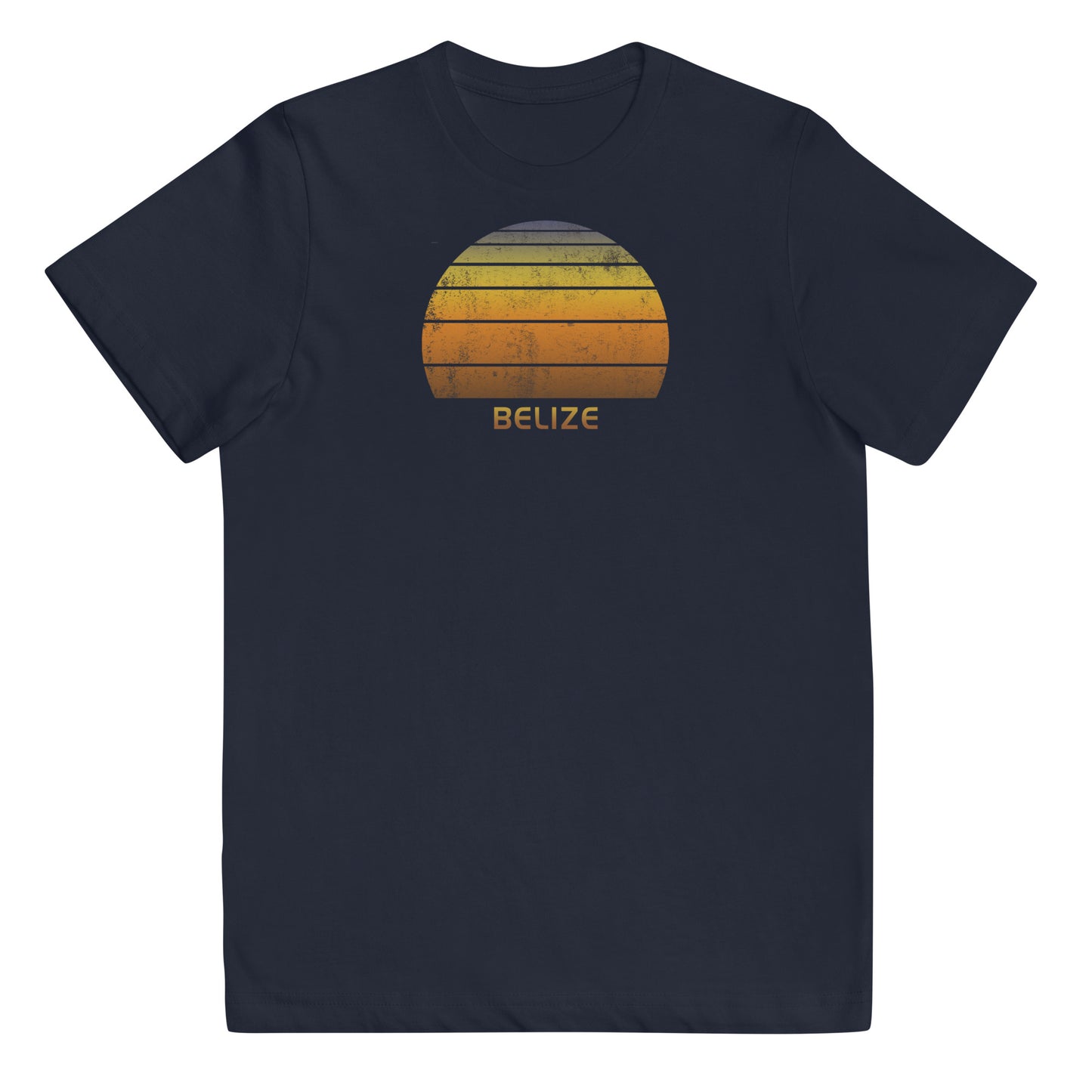 Retro Belize Vintage Sunset Vacation Souvenir Youth Jersey T-Shirt