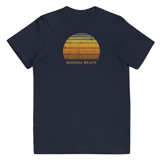 Retro Makena Beach Maui Hawaii Vintage Sunset Vacation Souvenir Youth Jersey T-Shirt