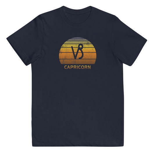 Capricorn Zodiac Sign Youth Jersey T-Shirt Symbol Astrology Retro Birthday Gift Present