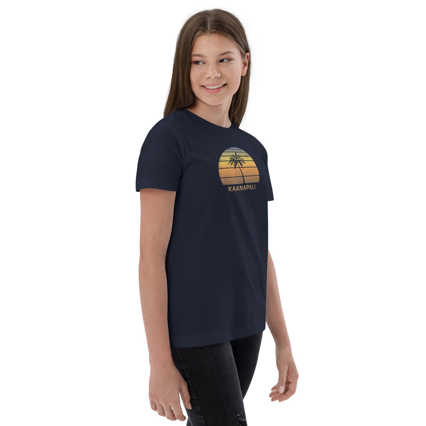 Retro Kaanapali Maui Hawaii Vintage Sunset Beach Vacation Souvenir Youth Jersey T-Shirt