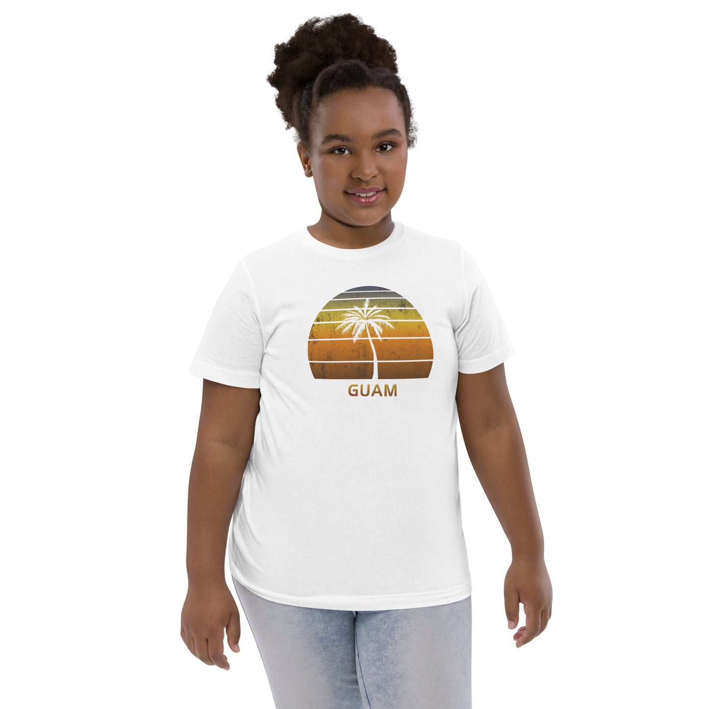 Retro Guam Vintage Sunset Beach Vacation Souvenir Youth Jersey T-Shirt