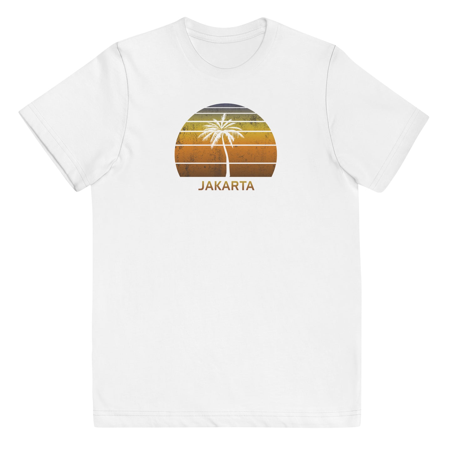 Retro Jakarta Indonesia Vintage Sunset Beach Vacation Souvenir Youth Jersey T-Shirt