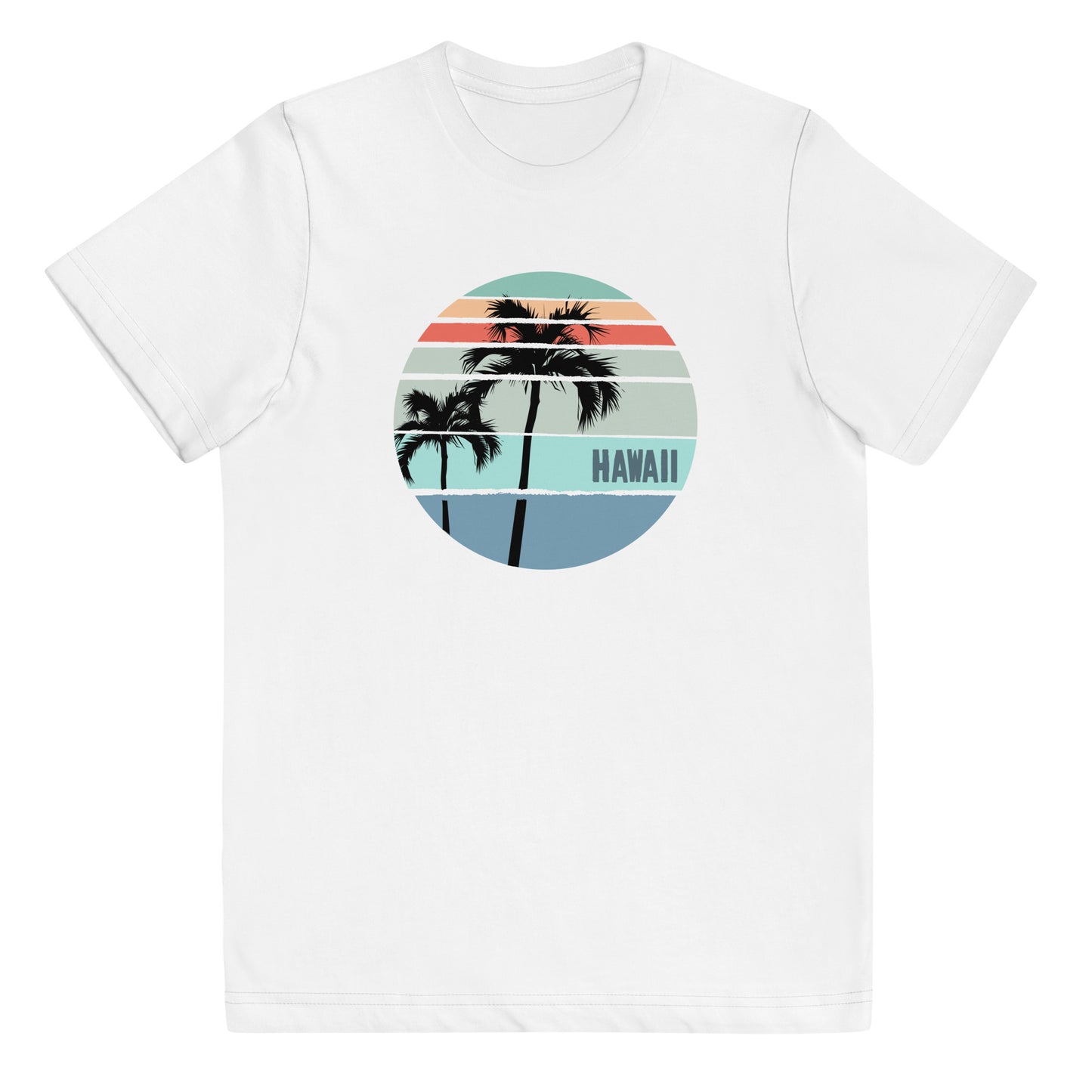 Cool Hawaii Palm Tree Vacation Souvenir Youth Jersey T-Shirt