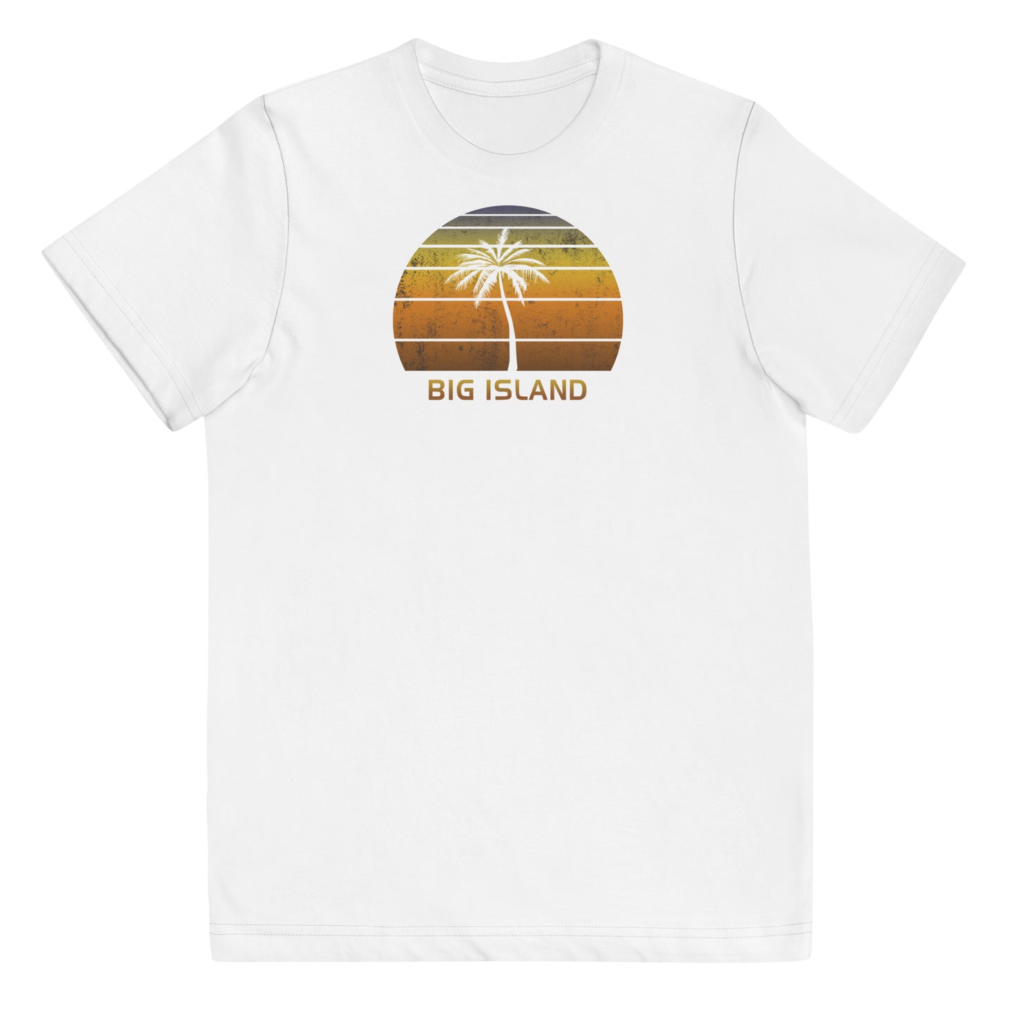 Retro Big Island Hawaii Vintage Sunset Beach Vacation Souvenir Youth Jersey T-Shirt