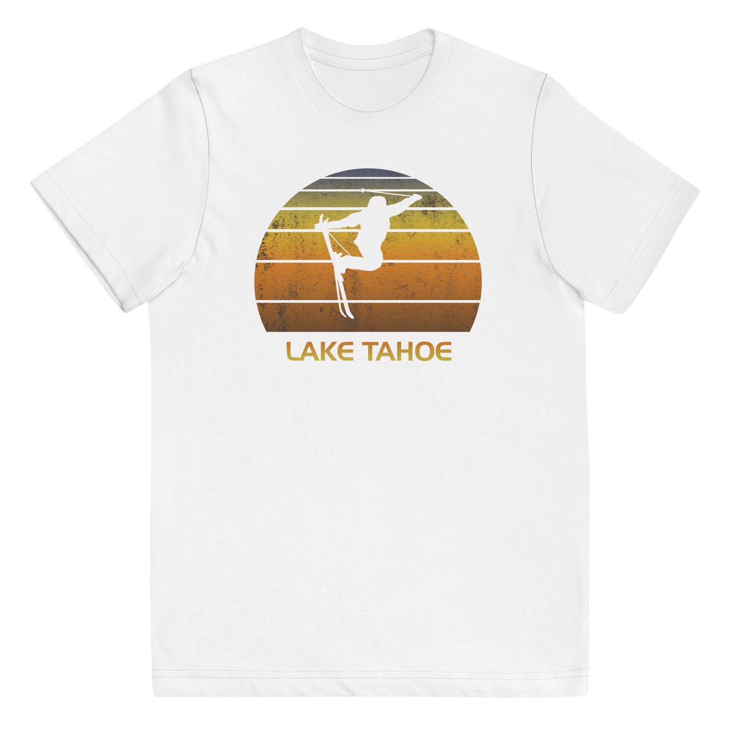 Retro Lake Tahoe California Ski Fan Skier Sunset Vintage Youth Jersey T-Shirt