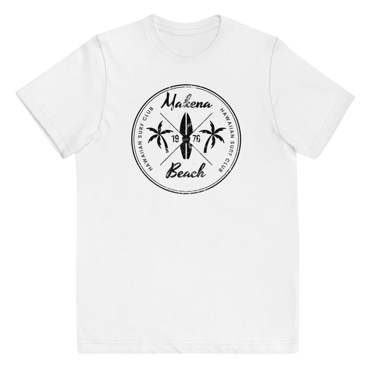 Retro Makena Beach Maui Hawaii Surfing Fan Vacation Souvenir Youth Jersey T-Shirt