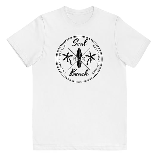 Retro Seal Beach California Surfing Fan Vacation Souvenir Youth Jersey T-Shirt