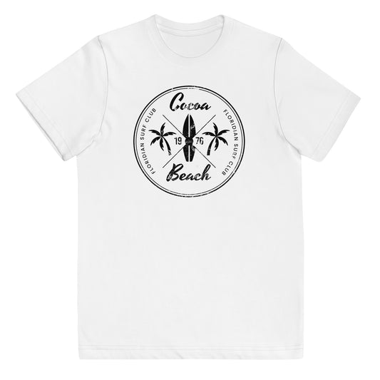 Retro Cocoa Beach Florida Surfing Fan Vacation Souvenir Youth Jersey T-Shirt