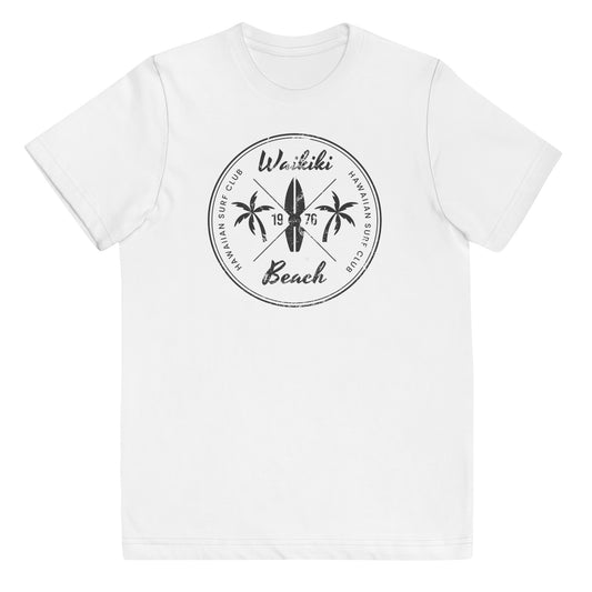 Waikiki Beach Oahu Hawaii Fan Vacation Souvenir Youth Jersey T-Shirt