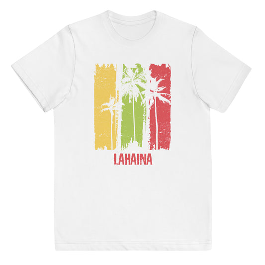 Lahaina Maui Hawaii Artistic Abstract Cool Palm Tree Souvenir Youth Jersey T-Shirt