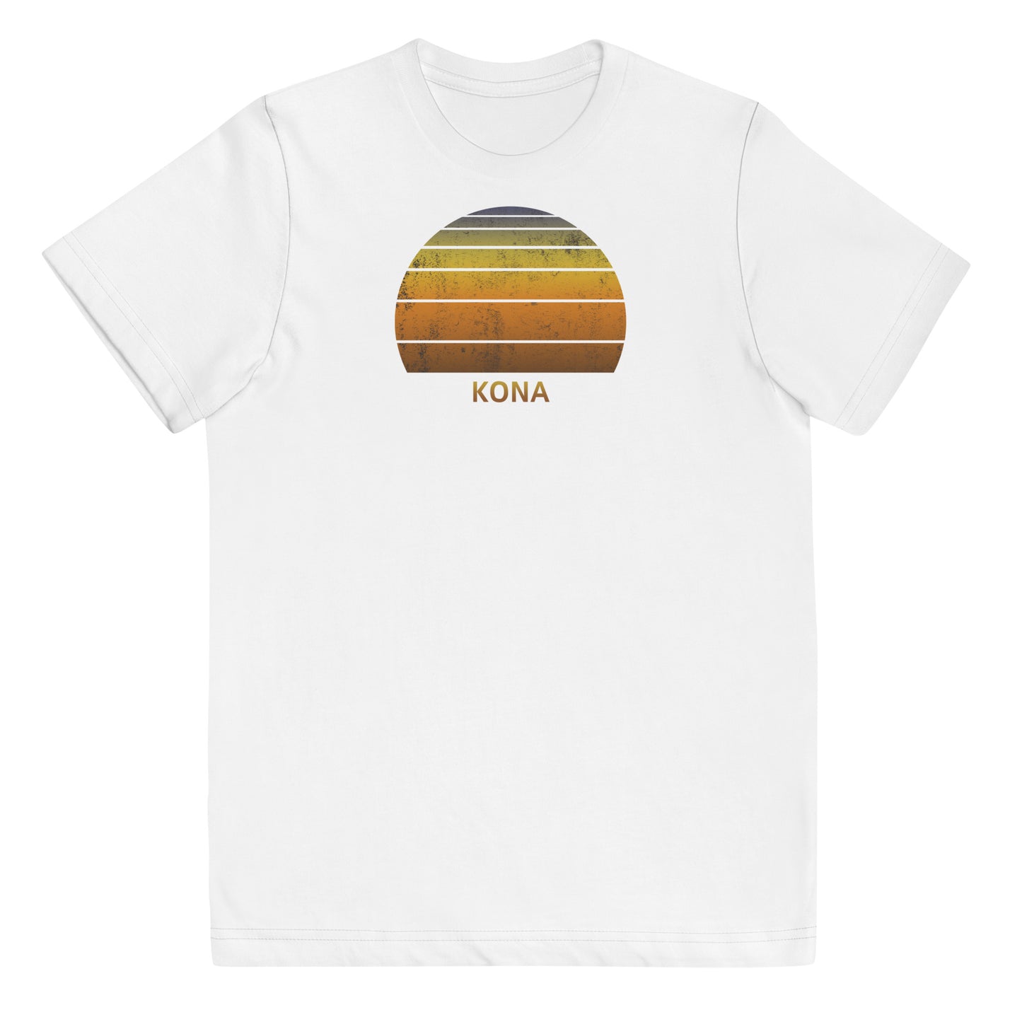 Retro Kona Big Island Hawaii Vintage Sunset Vacation Souvenir Youth Jersey T-Shirt