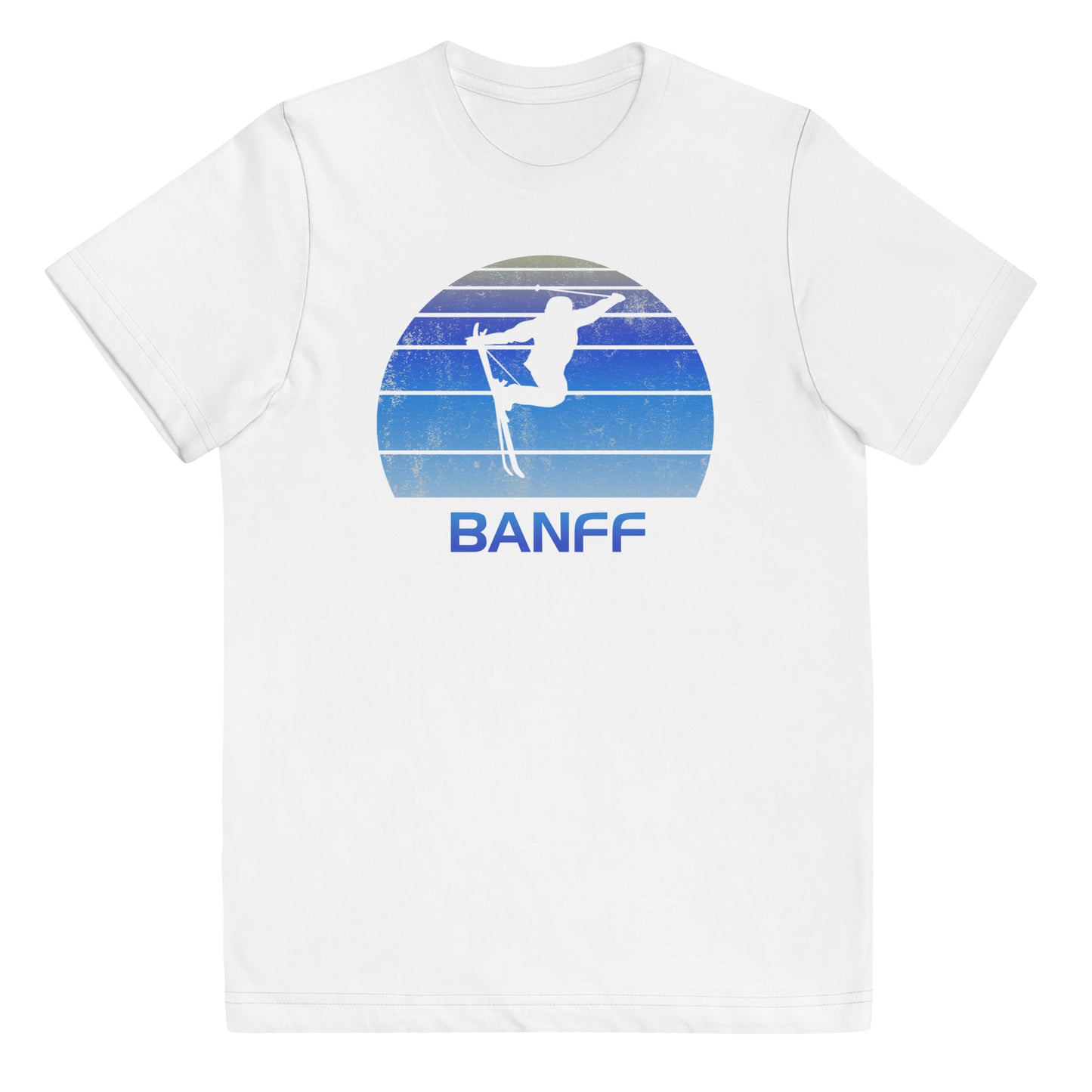 Retro Banff Canada Ski Fan Skier Gift Skiing Vintage Cool Youth Jersey T-Shirt