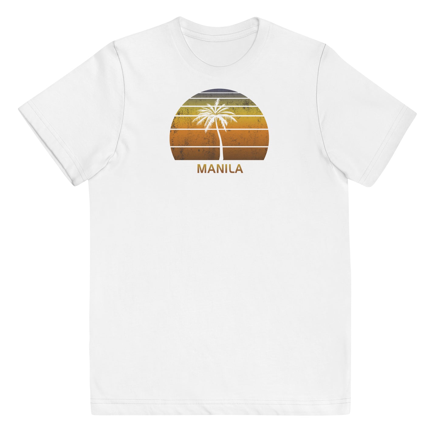 Retro Manila Philippines Vintage Sunset Beach Vacation Souvenir Youth Jersey T-Shirt