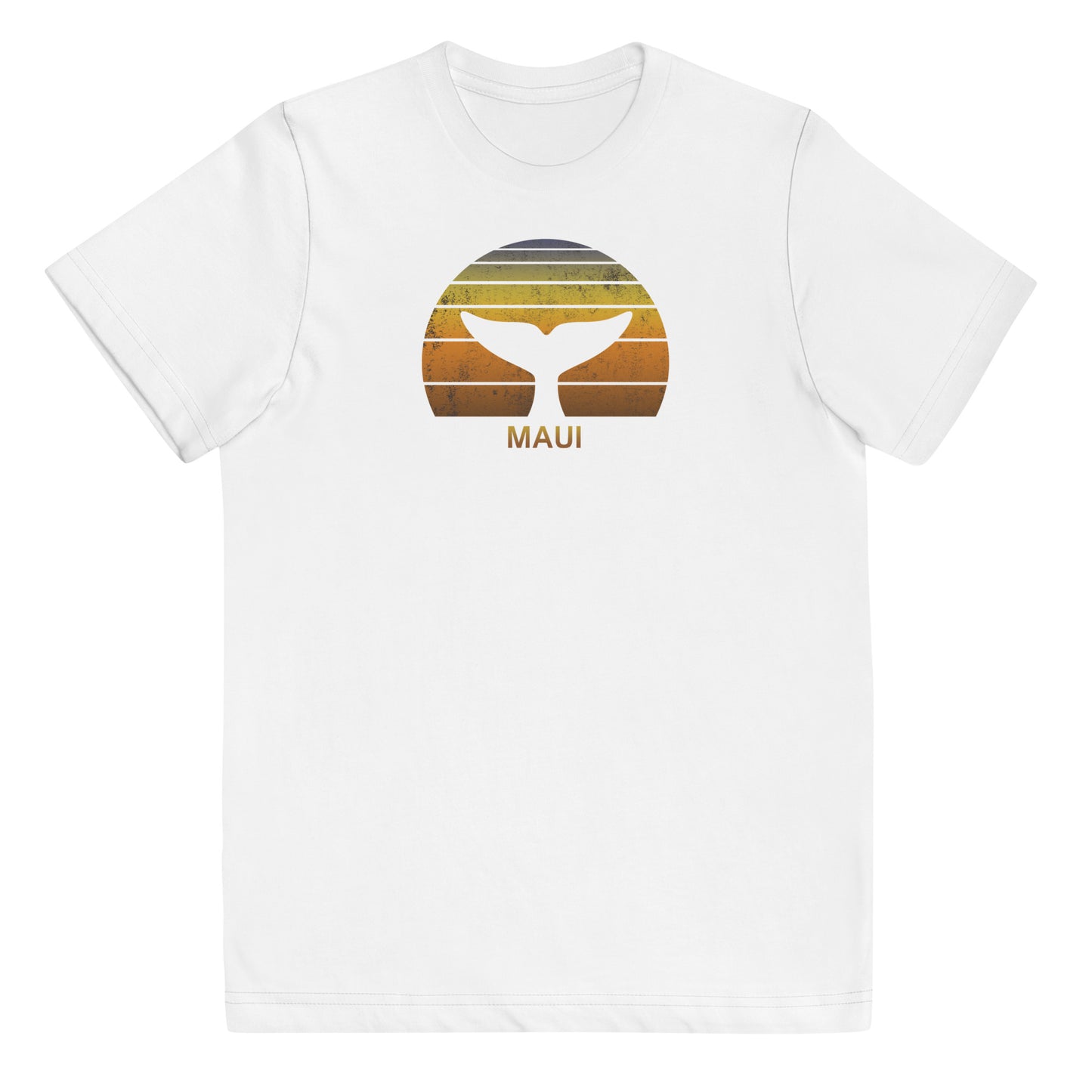 Maui Hawaii Whale Watching Fan Retro Sunset Youth Jersey T-Shirt