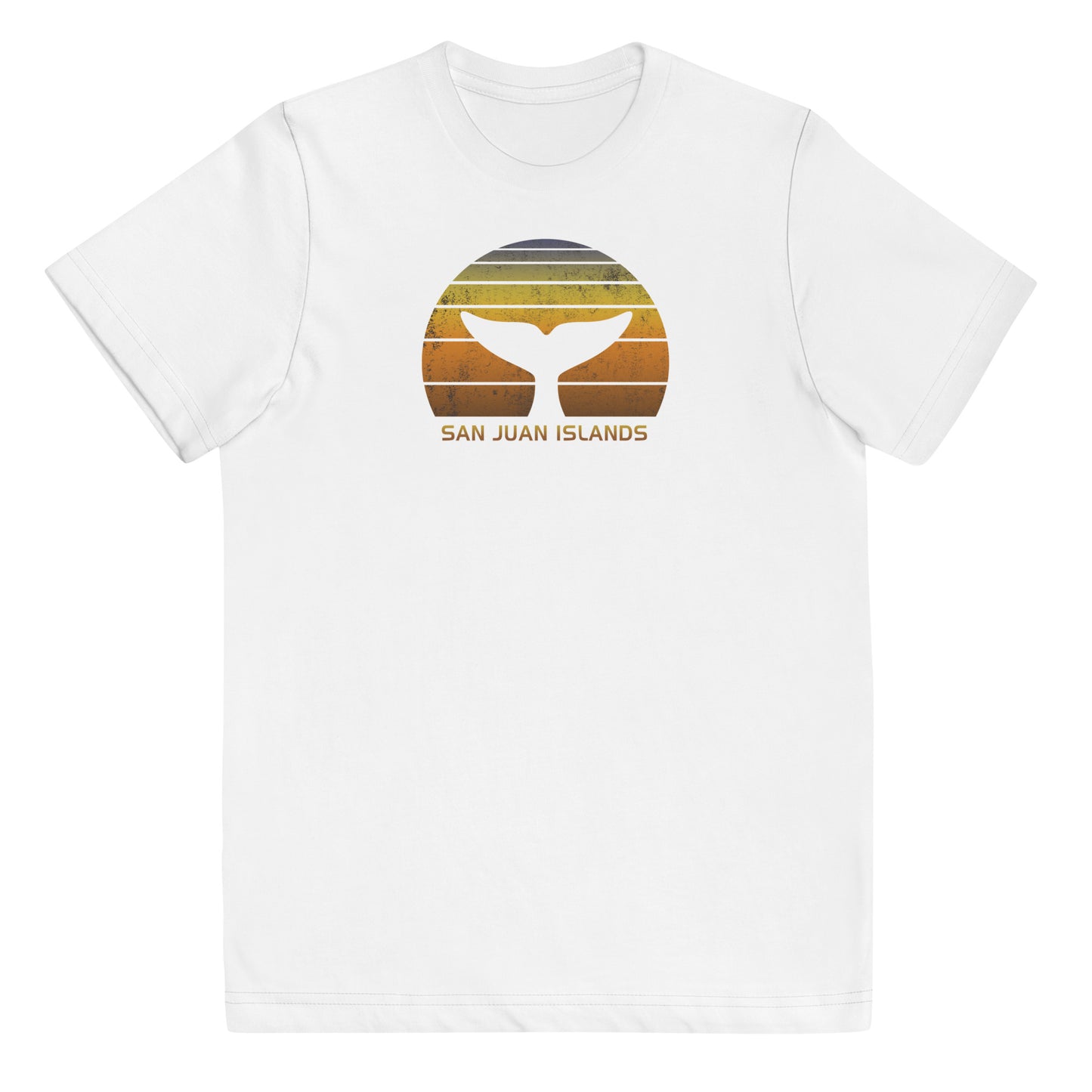 San Juan Islands Whale Watching Fan Retro Sunset Youth Jersey T-Shirt