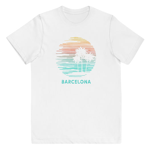 Barcelona Spain Cool Souvenir Vacation Artistic Youth Jersey T-Shirt