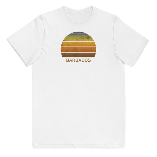 Retro Barbados Vintage Sunset Vacation Souvenir  Gift Youth Jersey T-Shirt