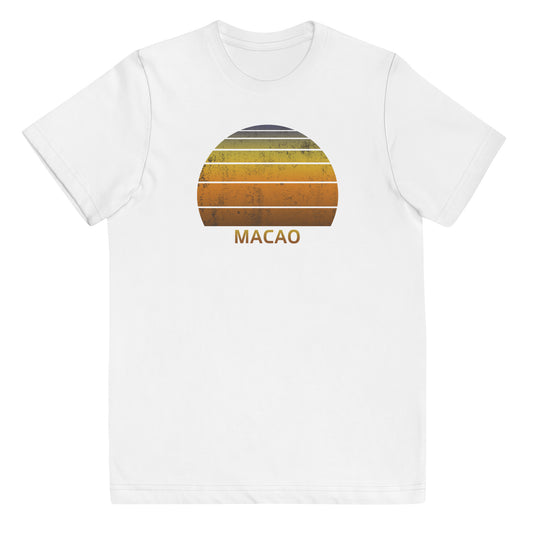 Retro Macao Sunset Vintage Native Vacation Souvenir Stylish Youth Jersey T-Shirt