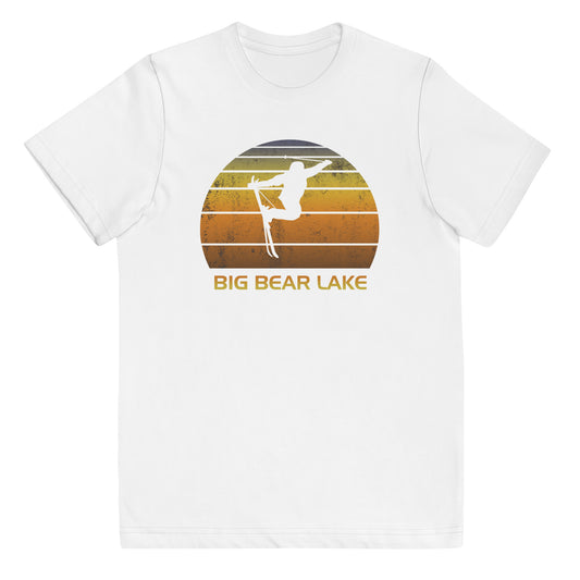 Retro Big Bear Lake California Youth Jersey T-Shirt Ski Fan Skier Gift Skiing Sunset Vintage Sunrise