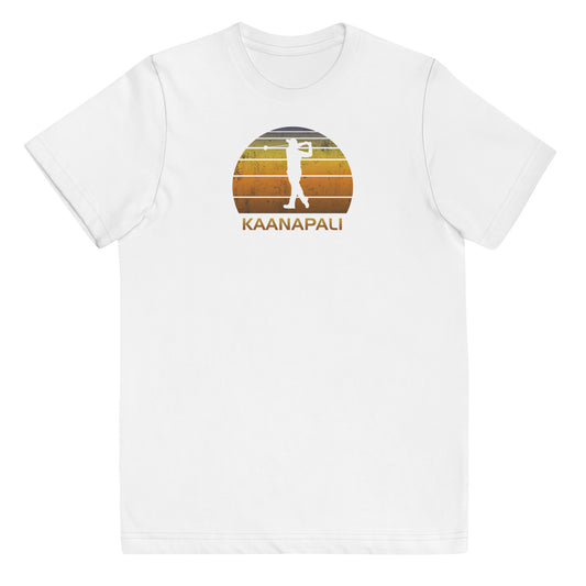 Cool Kaanapali Maui Hawaii Youth Jersey T-Shirt Golf Vintage Sunset Golfer Retro Golfing