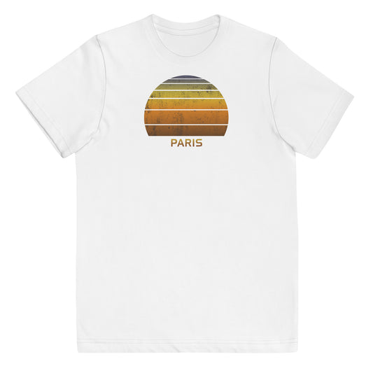 Retro Paris France Youth Jersey T-Shirt Vintage Sunset Vacation Souvenir