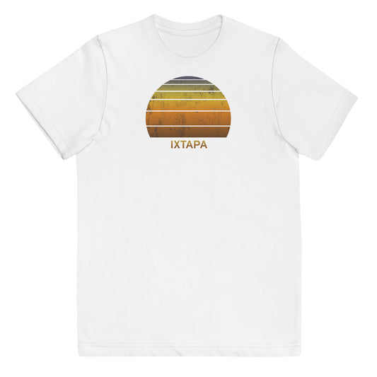 Retro Ixtapa Mexico Youth Jersey T-Shirt Vintage Sunset Vacation Souvenir